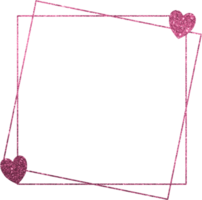 Pink Glitter Frame With Heart png
