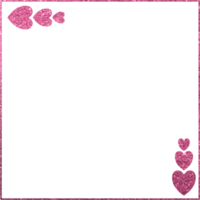 Pink Glitter Frame With Heart png