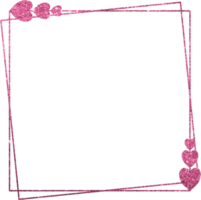 Pink Glitter Frame With Heart png