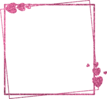 Pink Glitter Frame With Heart png