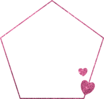 Pink Glitter Frame With Heart png