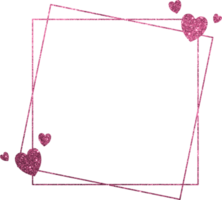 Pink Glitter Frame With Heart png