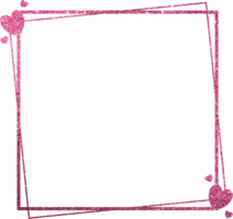 Pink Glitter Frame With Heart png