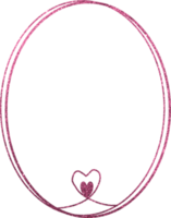 rosa luccichio telaio con cuore png