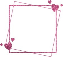 Pink Glitter Frame With Heart png