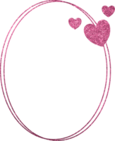 rosa luccichio telaio con cuore png