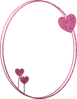 Pink Glitter Frame With Heart png