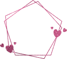 Pink Glitter Frame With Heart png