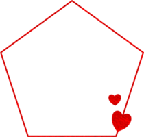 cadre de texture rouge avec coeur png