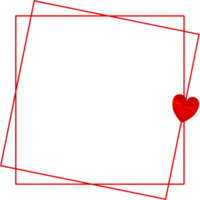 cadre de texture rouge avec coeur png