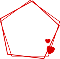 cadre de texture rouge avec coeur png