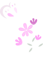 flores rosadas y blancas con una mariposa. png