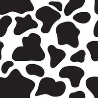 Cow skiin print seamless pattern spots in black and white. Repeating dalmatian dog stains vector