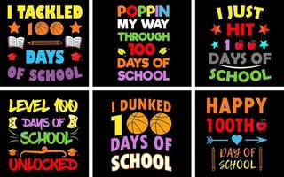 100 days of school t shirt design bundle.design bundle vector illustration