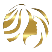 logotipo do salão de cabeleireiro ouro png