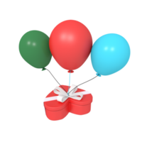 3d illustration of a balloon gift png