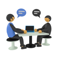 3D-Darstellung eines Business-Team-Meetings png