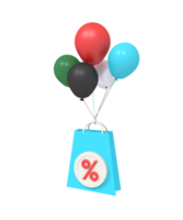 3d illustration of a balloon gift png