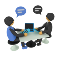 3d illustration of a business team meeting png