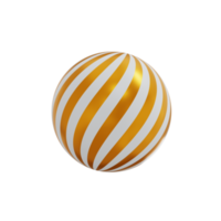 3d render of Christmas balls with golden stripes isolated png. png