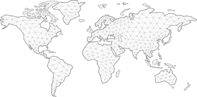 poligonale mondo carta geografica. png