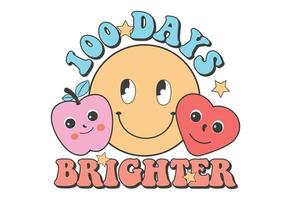 100 Days Brighter, 100 Days Of School vector