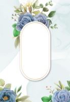 elegante reale blu Rose nozze invito carta png