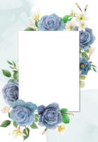 elegant Koninklijk blauw rozen bruiloft uitnodiging kaart png