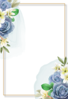 elegante reale blu Rose nozze invito carta png