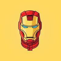 Iron Man Portrait Flat Vector Illustration