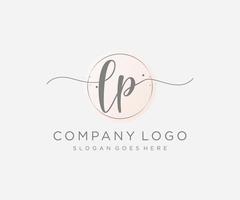 Initial LP feminine logo. Usable for Nature, Salon, Spa, Cosmetic and Beauty Logos. Flat Vector Logo Design Template Element.