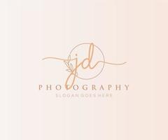 Initial JD feminine logo. Usable for Nature, Salon, Spa, Cosmetic and Beauty Logos. Flat Vector Logo Design Template Element.