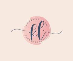 Initial KL feminine logo. Usable for Nature, Salon, Spa, Cosmetic and Beauty Logos. Flat Vector Logo Design Template Element.