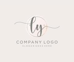 Initial LY feminine logo. Usable for Nature, Salon, Spa, Cosmetic and Beauty Logos. Flat Vector Logo Design Template Element.