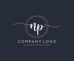 Initial NP feminine logo. Usable for Nature, Salon, Spa, Cosmetic and Beauty Logos. Flat Vector Logo Design Template Element.