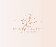 Initial JL feminine logo. Usable for Nature, Salon, Spa, Cosmetic and Beauty Logos. Flat Vector Logo Design Template Element.