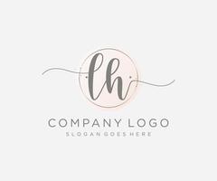 Initial LH feminine logo. Usable for Nature, Salon, Spa, Cosmetic and Beauty Logos. Flat Vector Logo Design Template Element.