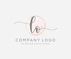 Initial LO feminine logo. Usable for Nature, Salon, Spa, Cosmetic and Beauty Logos. Flat Vector Logo Design Template Element.