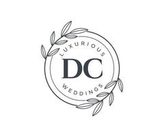 DC Initials letter Wedding monogram logos template, hand drawn modern minimalistic and floral templates for Invitation cards, Save the Date, elegant identity. vector