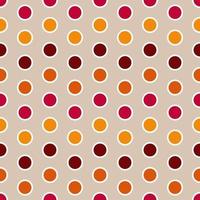 seamless pattern polka dot overlap brown background design for decorating, circle red yellow orange dark red for wrapping paper, backdrop, card, printing, wallpaper, website vector
