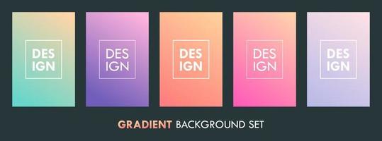 Colorful Gradient Background Vector Cover Set