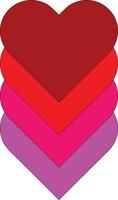 valentines day ovderlapping heart vector graphic