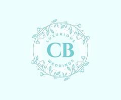 CB Initials letter Wedding monogram logos template, hand drawn modern minimalistic and floral templates for Invitation cards, Save the Date, elegant identity. vector