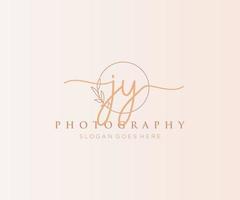 Initial JY feminine logo. Usable for Nature, Salon, Spa, Cosmetic and Beauty Logos. Flat Vector Logo Design Template Element.