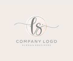 Initial LS feminine logo. Usable for Nature, Salon, Spa, Cosmetic and Beauty Logos. Flat Vector Logo Design Template Element.