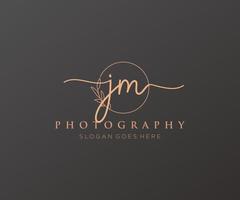 Initial JM feminine logo. Usable for Nature, Salon, Spa, Cosmetic and Beauty Logos. Flat Vector Logo Design Template Element.