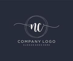 Initial NC feminine logo. Usable for Nature, Salon, Spa, Cosmetic and Beauty Logos. Flat Vector Logo Design Template Element.