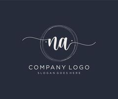 Initial NA feminine logo. Usable for Nature, Salon, Spa, Cosmetic and Beauty Logos. Flat Vector Logo Design Template Element.