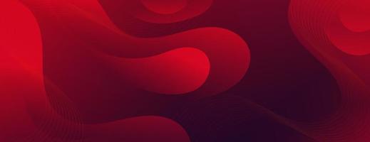 plantilla de banner de onda de fluido rojo abstracto vector