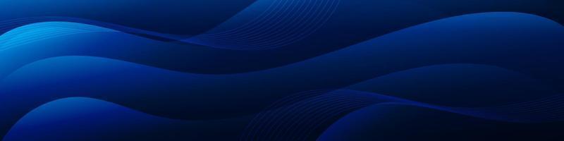 Abstract Dark Blue Fluid Wave Banner Template vector